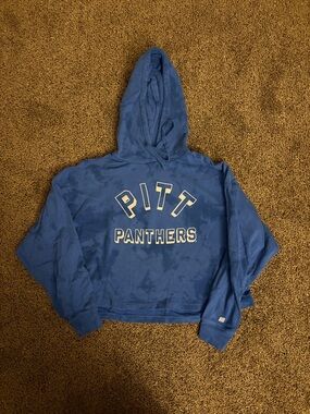 Pitt Panthers Blue Cropped Hoodie